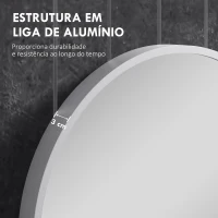 HOMCOM Espelho Casa de Banho 60x90 cm Espelho Decorativo de Parede com Estrutura de Alumínio Horizontal ou Vertical Prata(m-5)