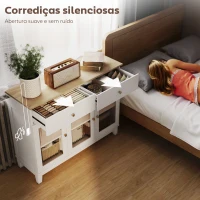 HOMCOM Aparador 3 Portas de Vidro Aparador para Sala Moderno com 2 Gavetas e Prateleiras Ajustáveis 100x35x80,3 cm Branco(m-5)