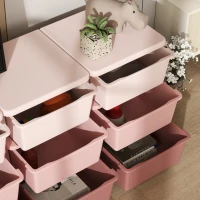 HOMCOM Kids Storage Unit, with Nine Drawers - Pink(m-8)