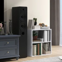 HOMCOM Bibliothèque étagère de rangement avec 2 compartiments et étagère réglable, 60 x 24 x 63 cm, blanc(m-6)