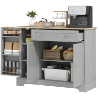 HOMCOM Buffet cuisine, meuble cuisine rangement 2 placards, tiroir, étagères de porte et étagère réglable, 105x40x83cm, gris(m-1)
