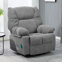 HOMCOM Relaxstoel met Massage- en Ligfunctie, Draaibare Massagestoel, 4 zijzakken en Afstandsbediening, Donkergrijs(m-10)