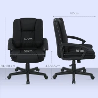 HOMCOM Linen-Look Padded Office Chair - Black(m-3)