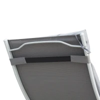 Outsunny Sonnenliege klappbar Strandliege mit Kopfkissen Sitzkissen Liegestuhl mit 7-Fach verstellbare Rückenlehne Gartenliege Relaxliege bis 165 kg belastbar, für Garten Urlaub Outdoor, Grau(m-12)