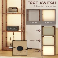 HOMCOM Four-Shelf Floor Lamp - Rustic Brown(m-5)