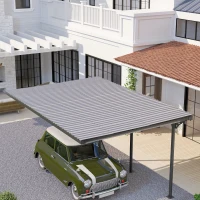 Outsunny 12er-Pack verzinkte Stahlplatten, witterungsbeständig, hellgrau, Maße einer Platte 129L x 45B cm(m-4)