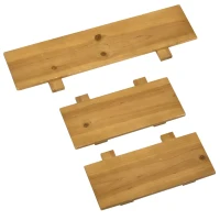 Outsunny Hochbeet mit 3 Schubladen, inkl. Rankhilfe, wetterbeständig, Massivholz, 63 cm x 39 cm x 160 cm, Natur(m-10)