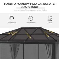 Outsunny 3 x 4m Hardtop Aluminium Gazebo - Black and Grey(m-4)