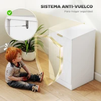 HOMCOM Cajonera de Escritorio con 2 Cajones Frentes Acanalados Mueble Archivador para Tamaño A4 o Carta 40x40x71 cm Blanco(m-6)
