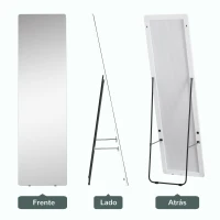 HOMCOM Espejo de Pie de Cuerpo Entero con Marco de Aleación de Aluminio de Estilo Moderno 45x37x158,5 cm Plata(m-4)