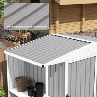 Outsunny 12er-Pack verzinkte Stahlplatten, witterungsbeständig, hellgrau, Maße einer Platte 129L x 45B cm(m-2)