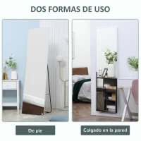 HOMCOM Espejo de Pie de Cuerpo Entero con Marco de Aleación de Aluminio de Estilo Moderno 45x37x158,5 cm Plata(m-5)