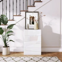 HOMCOM Comodă cu 4 Sertare din Lemn, Mobilier Modern și Multifuncțional pentru Dormitor, 55x33x80 cm, Alb(m-6)