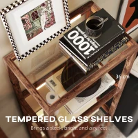 HOMCOM Four-Shelf Floor Lamp - Rustic Brown(m-7)