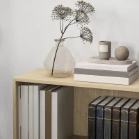 HOMCOM Bücherregal Aufbewahrungsregal mit 2 Fächern und verstellbarem Regal, 60 x 24 x 63 cm, Naturholzoptik(m-4)