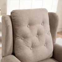 HOMCOM Sillón Relax Reclinable Eléctrico Levanta Personas con Respaldo Alto Capitoné Control Remoto Marrón Claro(m-9)