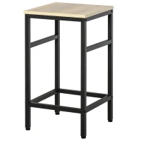 HOMCOM Bartisch-Set Stehtisch mit 4 Barhockern 5-teiliges Tischset Stahl Eiche(m-16)