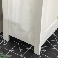 kleankin Meuble sous lavabo meuble de salle de bain 2 portes avec étagère 60 x 30 x 60 cm blanc et aspect bois(m-11)