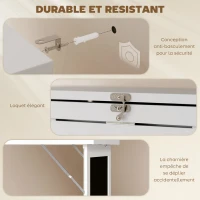 HOMCOM Bureau avec rangement pliable murale rabattable avec bibliothèque poste de travail tableau à craie et étagère réglable(m-6)