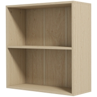 HOMCOM Bibliothèque étagère de rangement avec 2 compartiments et étagère réglable, 60 x 24 x 63 cm, effet bois naturel