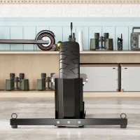 HOMCOM Cavalletto Bloccaruote per Moto, Staffa Regolabile su 14 Livelli per Ruote Ø34-84 cm, Nero(m-9)