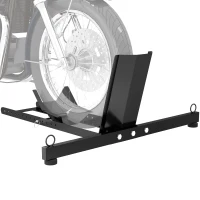 HOMCOM Caballete Bloqueador de Rueda para Moto Soporte Ajustable en 14 Niveles para Ruedas 34-84 cm Negro(m-5)