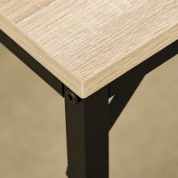 HOMCOM Bartisch-Set Stehtisch mit 4 Barhockern 5-teiliges Tischset Stahl Eiche(m-11)