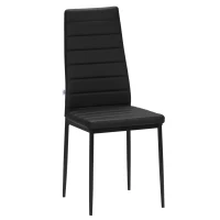 HOMCOM 5-tlg. Essgruppe Sitzgruppe Esstisch mit 4 Stühlen, modernes Design, Glastisch, Schwarz(m-10)