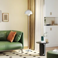 HOMCOM Candeeiro de Pé Moderno com Ecrã em Forma de Taça Refletora de Luz Interruptor de Pé Suporte E27 sem Lâmpada Ø35x155 cm Prata(m-8)