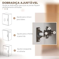 HOMCOM Armário de Cozinha com 4 Portas Bancada para Micro-Ondas Prateleiras Ajustáveis Orifício para Cabos 80x40x178 cm Branco(m-6)