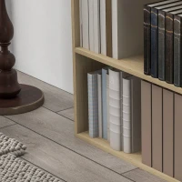 HOMCOM Bücherregal Aufbewahrungsregal mit 2 Fächern und verstellbarem Regal, 60 x 24 x 63 cm, Naturholzoptik(m-5)