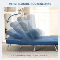 HOMCOM Beklede stoel met bedfunctie, 2-in-1 ontwerp, slaapstoel, gastenbed, stofbekleding, met kussen, Blauw(m-5)