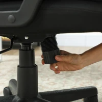 HOMCOM Linen-Look Padded Office Chair - Black(m-9)