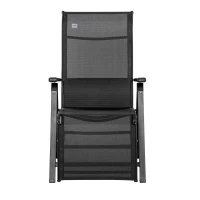 Outsunny Sonnenliege klappbar Gartenliege mit Kissen Schwerelosigkeit Liegestuhl mit 9-Fach verstellbare Rückenlehne Gartenstuhl bis 150 kg belastbar, für Garten Urlaub Outdoor Strand Pool, Schwarz(m-12)