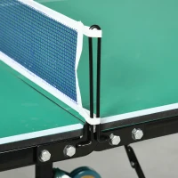 SPORTNOW Tafeltennistafel, groot formaat, opvouwbaar, 8 wielen, incl. rackets en ballen, groen, 2,74 x 1,52 x 0,76 m(m-10)