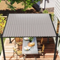 Outsunny Set di 12 Pannelli 129L x 45l cm in Acciaio Zincato Resistente alle Intemperie, Grigio Chiaro(m-4)