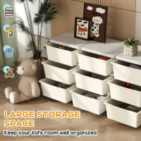 HOMCOM Kids Storage Unit, with Nine Drawers - Cream(m-4)
