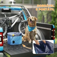 PawHut Piscina para Cães Dobrável com Aspersor Piscina Portátil em PVC Antiderrapante e Resistente ao Desgaste Ø120x30 cm Azul(m-7)