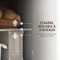 HOMCOM Buffet cuisine, meuble cuisine rangement 2 placards, tiroir, étagères de porte et étagère réglable, 105x40x83cm, gris(m-5)