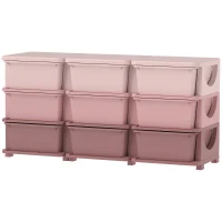 HOMCOM Kids Storage Unit, with Nine Drawers - Pink(m-11)