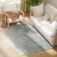 HOMCOM Tapete Sala de Estar 170x120 cm Tapete Lavável na Máquina de Lavar Pelo Curto Estilo Moderno Cinzento Escuro(m-10)