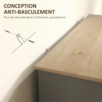 HOMCOM Buffet cuisine, meuble cuisine rangement 2 placards, tiroir, étagères de porte et étagère réglable, 105x40x83cm, gris(m-6)