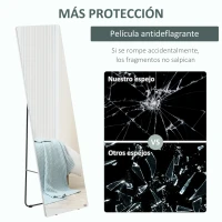HOMCOM Espejo de Pie de Cuerpo Entero con Marco de Aleación de Aluminio de Estilo Moderno 45x37x158,5 cm Plata(m-7)