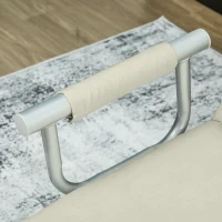 HOMCOM Sofá Cama de 2 Lugares Estofado em Camurça Sintética com Encosto Ajustável em 5 Níveis e 2 Almofadas 111x80x78 cm Bege(m-9)