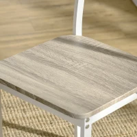 HOMCOM 2-teilige Sitzgruppe, Klappbarer Esstisch mit 2 Stühlen, Klapptisch, 110 cm x 70 cm x 75 cm, Weiß + Natur(m-8)