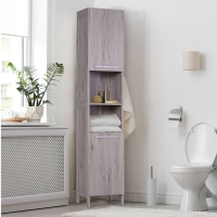 HOMCOM Colonne Salle de Bain MDF Gris 172cm
