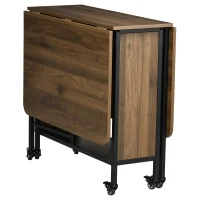 HOMCOM Mobiler Klapptisch Klapptisch, 2 klappbare Flächen, 130 cm x 80 cm x 74 cm, Braun(m-11)