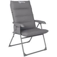 Outsunny Sedia da Campeggio Pieghevole e Regolabile su 5 Livelli con Tasche Laterali, 66x58x105 cm, Grigio Chiaro