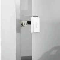 HOMCOM Armoire à Pharmacie 3 étagères 4 Niveaux 30L x 12l x 60H cm Porte Verre trempé Symbole Croix Acier Inoxydable brossé(m-11)