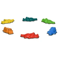 ZONEKIZ 6PCs Kids Stepping Stones, Crocodile-Designed Sensory Toys, with Anti-Slip Edge Balance River Stones(m-1)